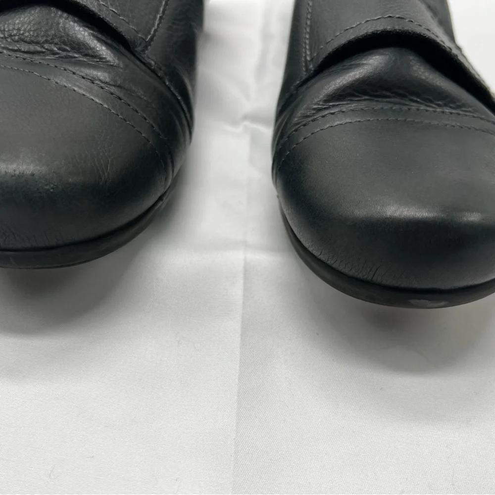 ABEO 24/7 Women's Shoes Comfort Ivonne Hook & Loop Soft Leather Black sz 8